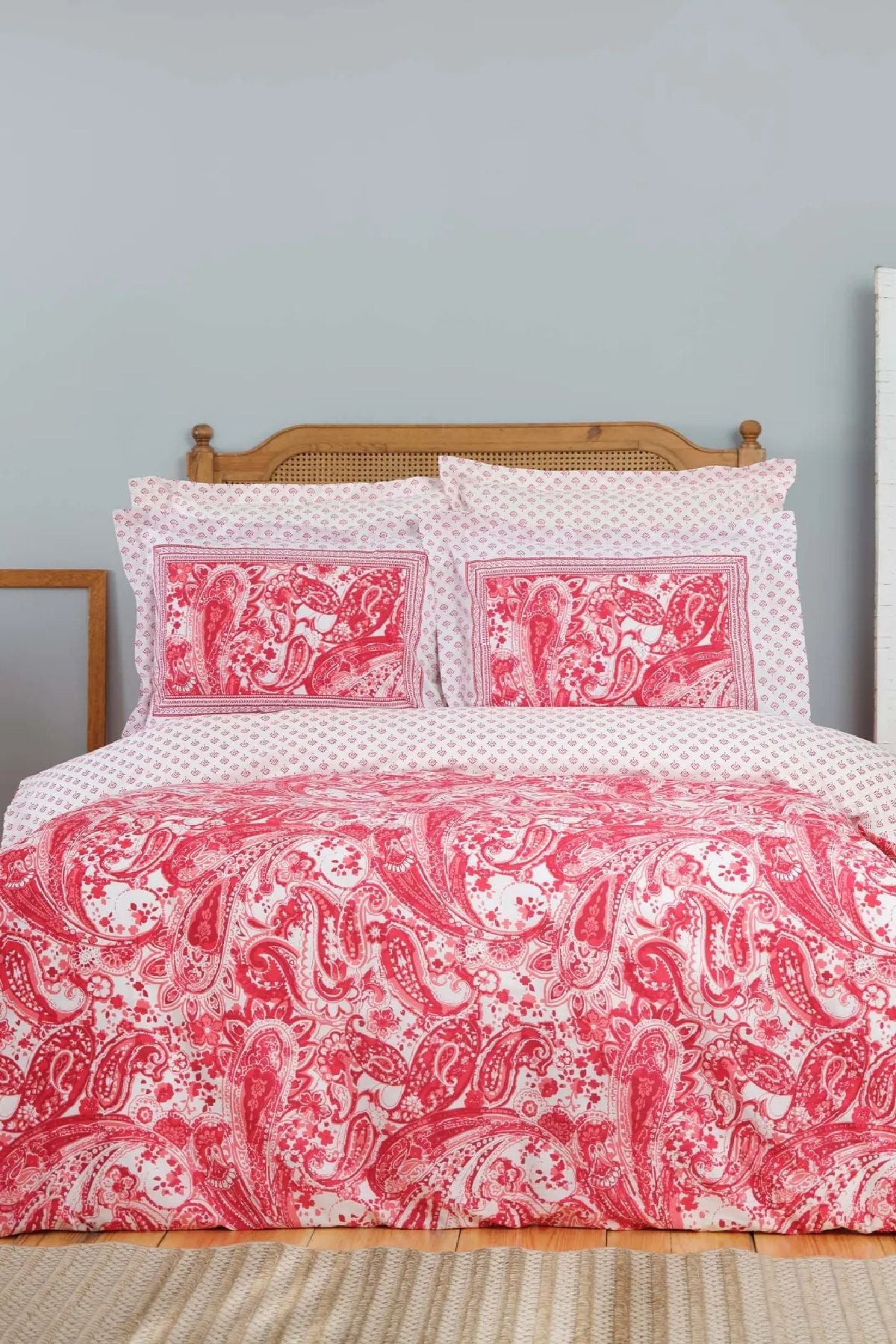 Karaca Home Bellance Red 100% Cotton Double Bed Duvet Cover Set 2