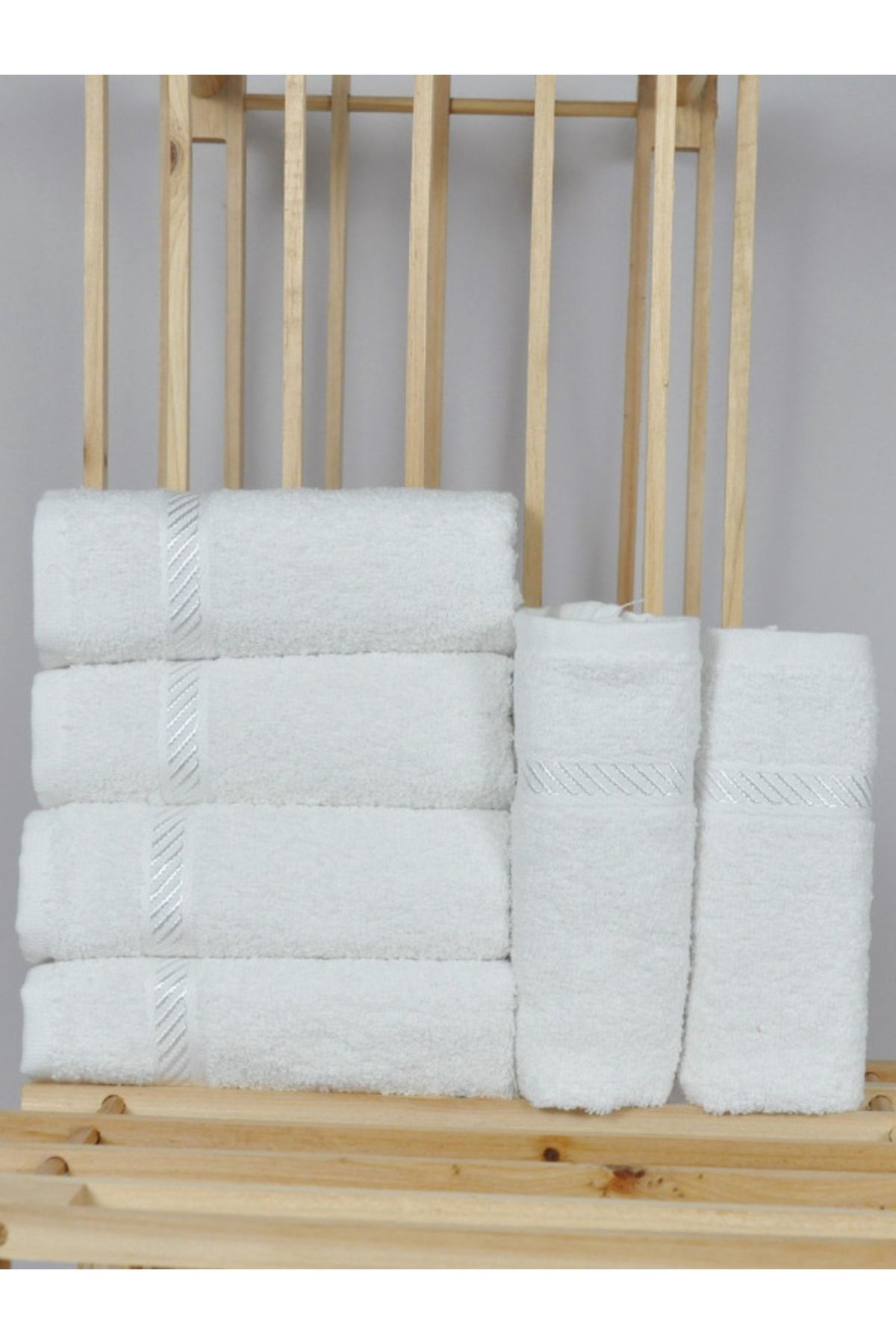 Şelale Can 6-Piece White Absorbent Cotton 28x50 Kitchen Towel/Dishcloth 646 Grams 2