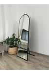 EFFE YAPI DEKOR Black Metal Framed 140x50 Cm Oval Standing Full-Length Mirror 1