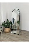 EFFE YAPI DEKOR Black Metal Framed 140x50 Cm Oval Standing Full-Length Mirror 2