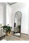 EFFE YAPI DEKOR Black Metal Framed 180x50 Cm Oval Standing Full-Length Mirror 1