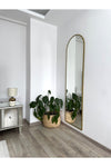 EFFE YAPI DEKOR Gold Metal Framed 180x50 Cm Oval Standing Full-Length Mirror 5