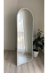 Ersan Dizayn Metal Frame White Oval Standing Full-Length Mirror 65x180 Cm 3