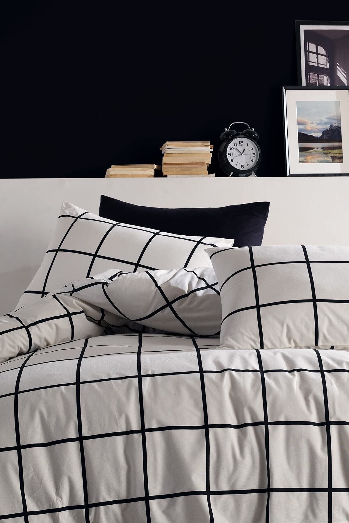 Cote Blanc Karo Black 100% Cotton Double Duvet Set 2