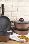 Emsan Yeni Diamante 7-Piece Granite Cookware Set Cinnamon 2