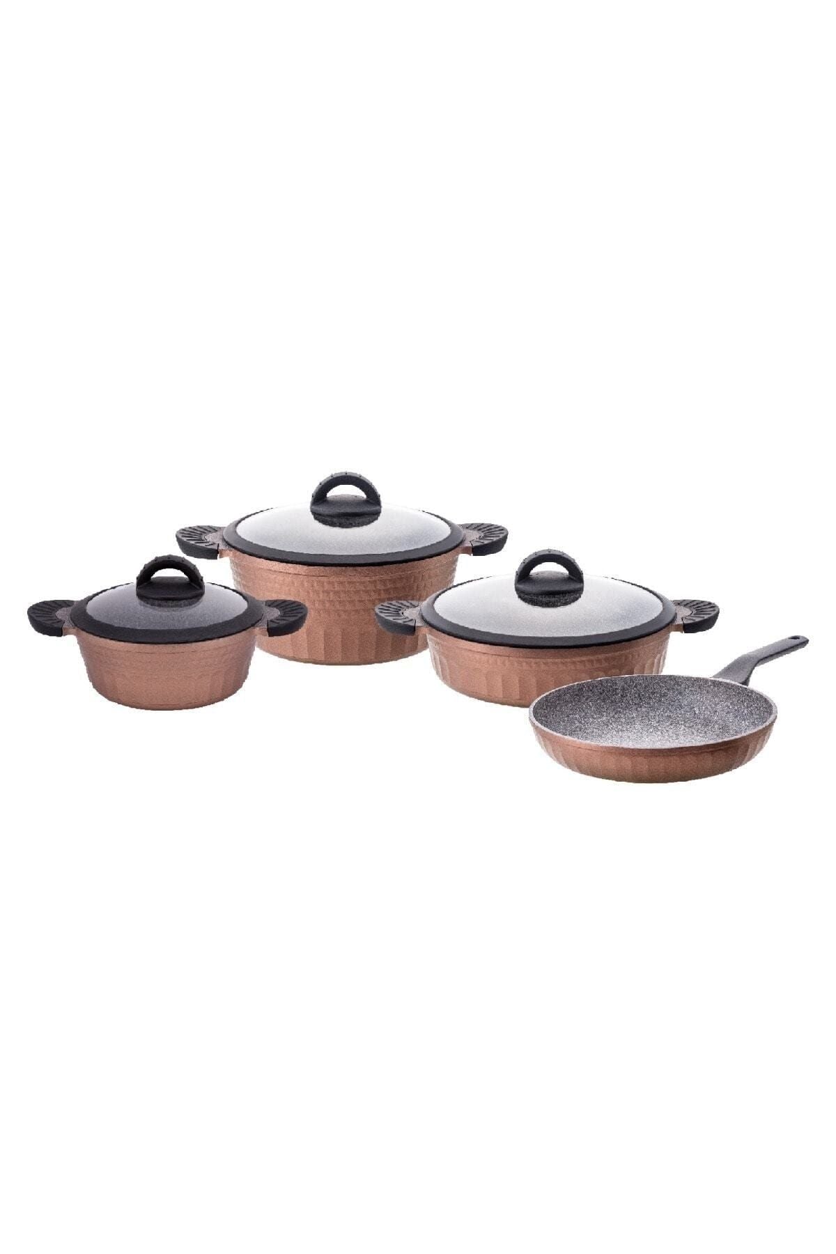 Emsan Yeni Diamante 7-Piece Granite Cookware Set Cinnamon 3