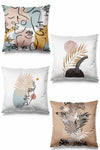 Pilloveland Double-Sided Printed Portrait Pattern 4-Piece Suede Cushion Cover 1