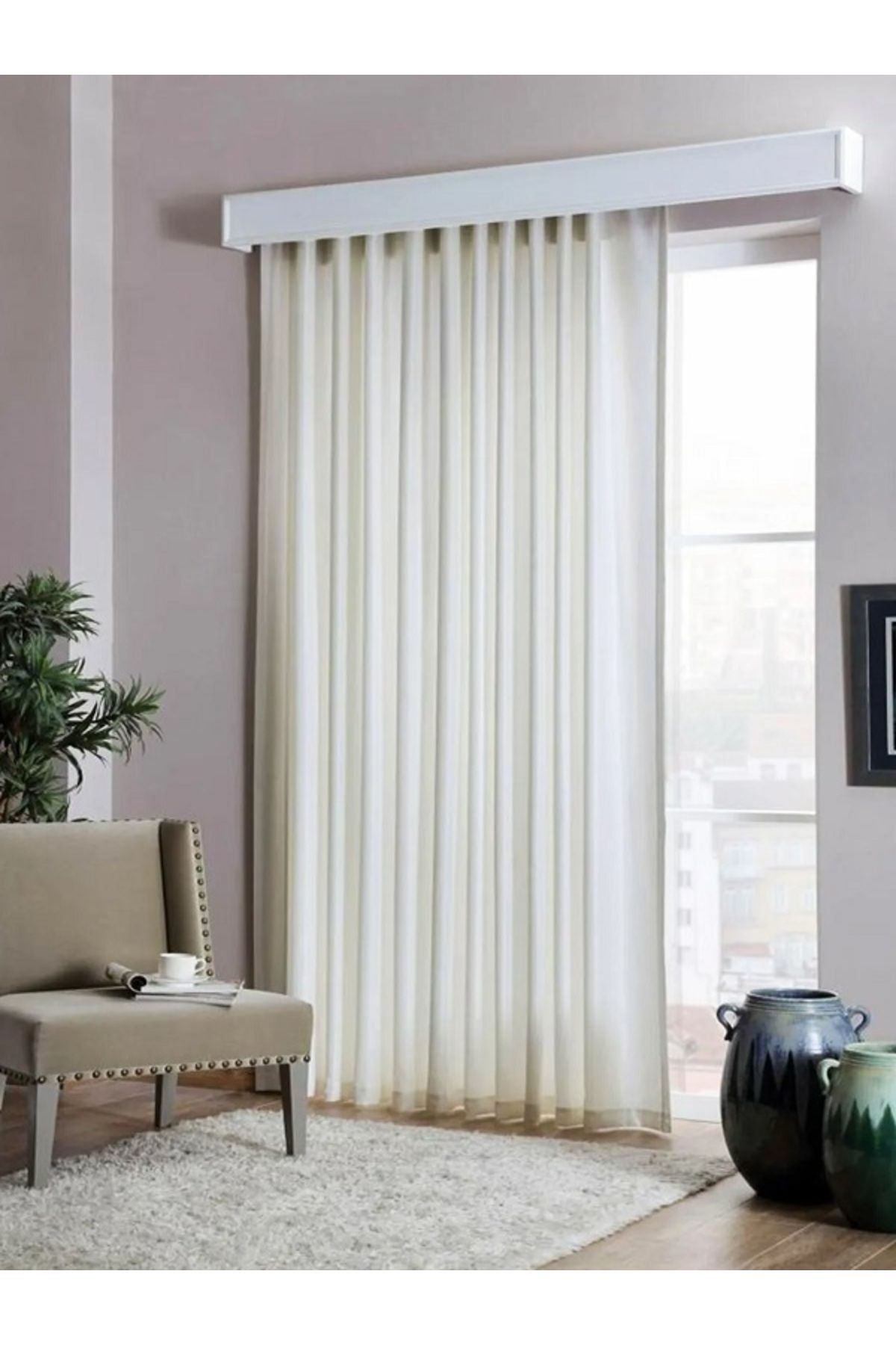 Basic Creation Satin Sun Curtain Ecru - Cream - Off-White WidthxLength Options 1st Quality Elegant Satin Fabric 2