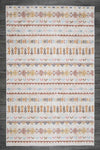 Oriente Home Scandinavian Patterned Beige Velvet Carpet Washable Non-Slip Runner Corridor Kitchen Rug 7794 1