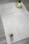 Oriente Home Soft Patterned Light Gray White Velvet Rug Washable Non-Slip Backing Hallway Runner 7009 1