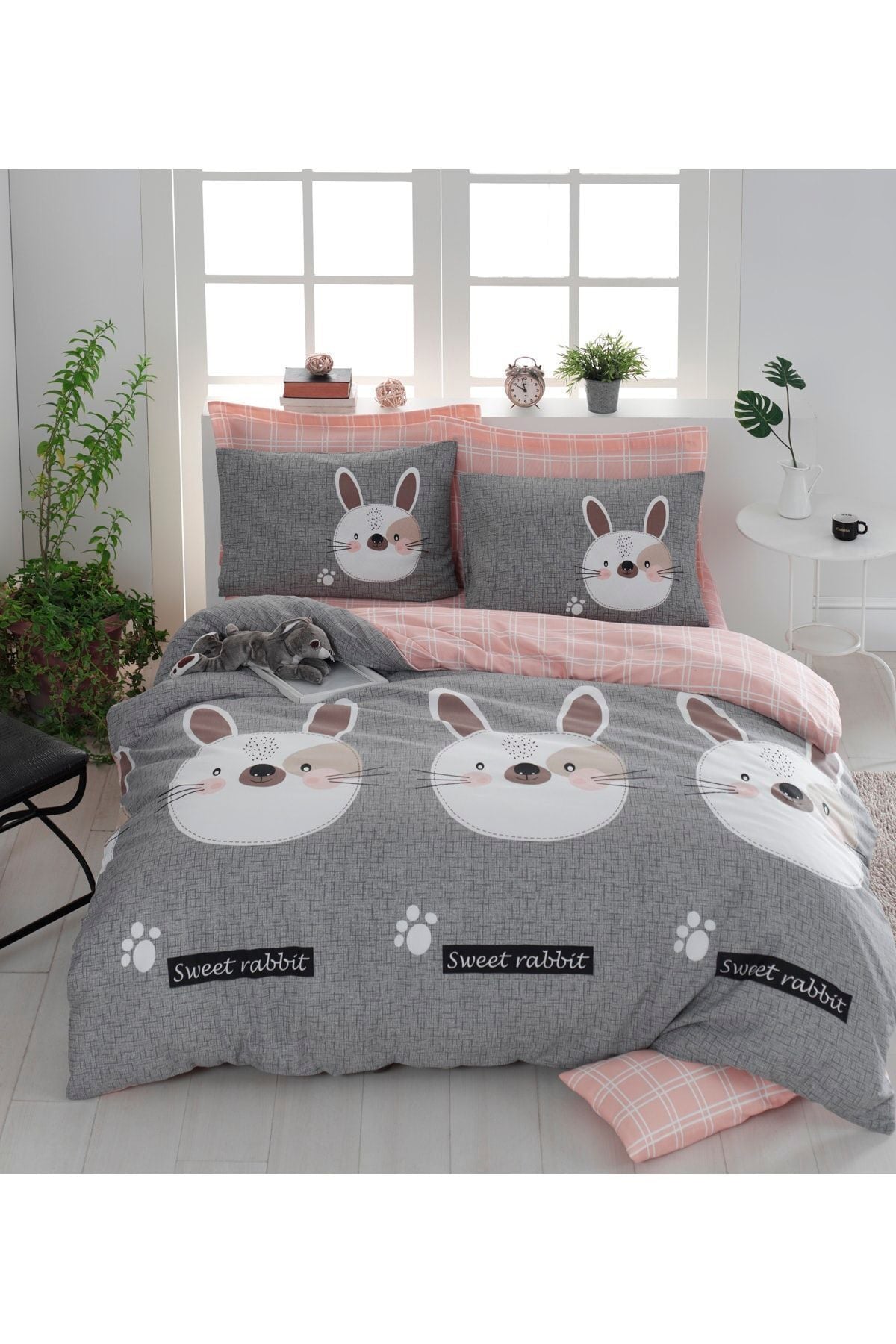 Eponj Home Easy Ironing Duvet Set Double Rabbit A 3