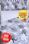 CANDAN ÇEYİZ Wood Tree Patterned Elastic Bed Sheet Double Duvet Set 1