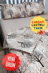 CANDAN ÇEYİZ Wood Tree Patterned Elastic Fitted Double Duvet Cover Set 1