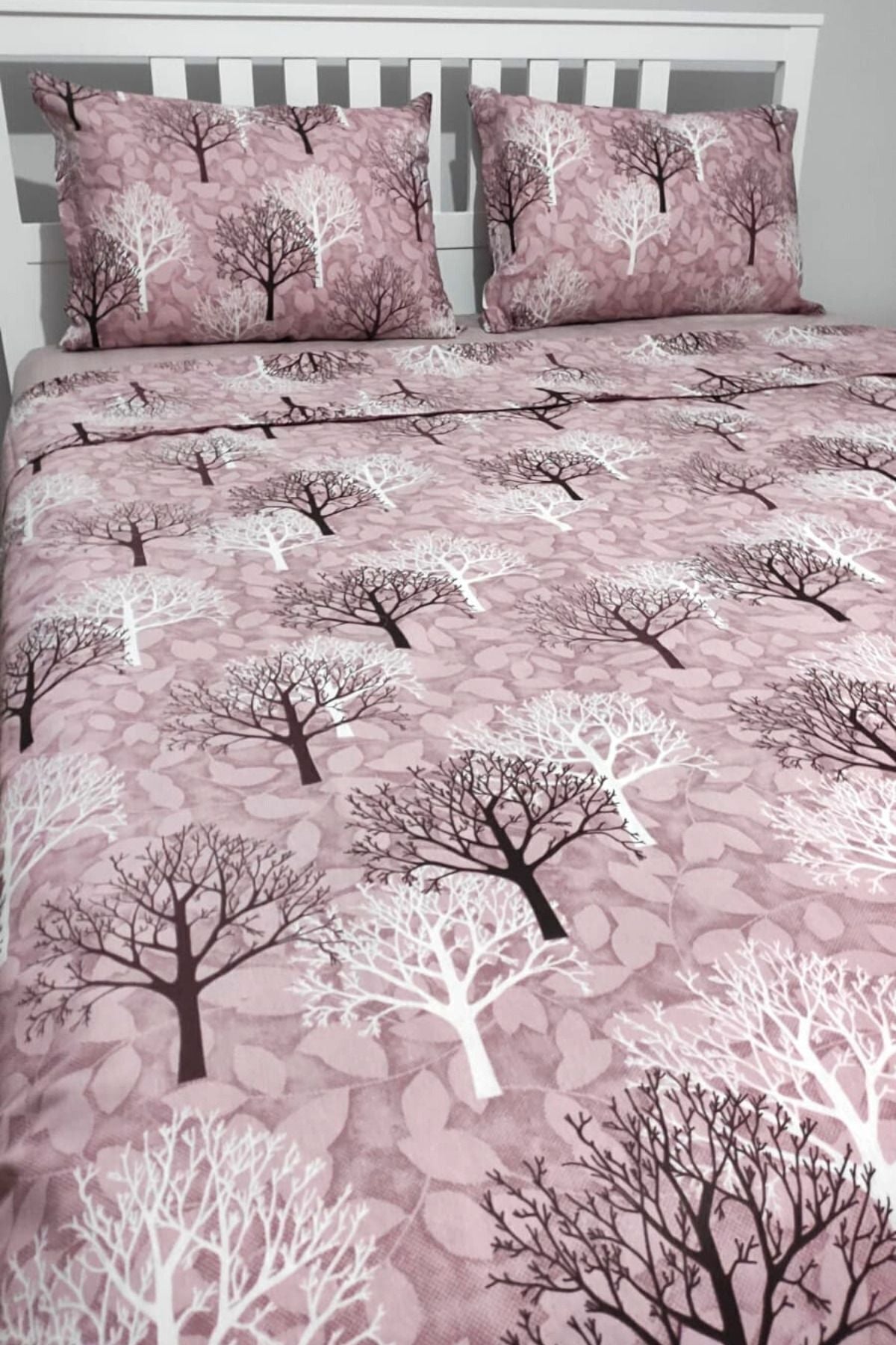 CANDAN ÇEYİZ Wood Tree Patterned Fitted Double Duvet Cover Set 3