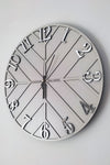 Blackframe Diagonal Lines - Light Gray & Silver - 50cm Wall Clock 1