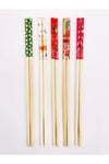 PEGA HOME 10 Pieces Bamboo Chopstick Wooden Pattern Washable And Reusable 5 Pairs 3