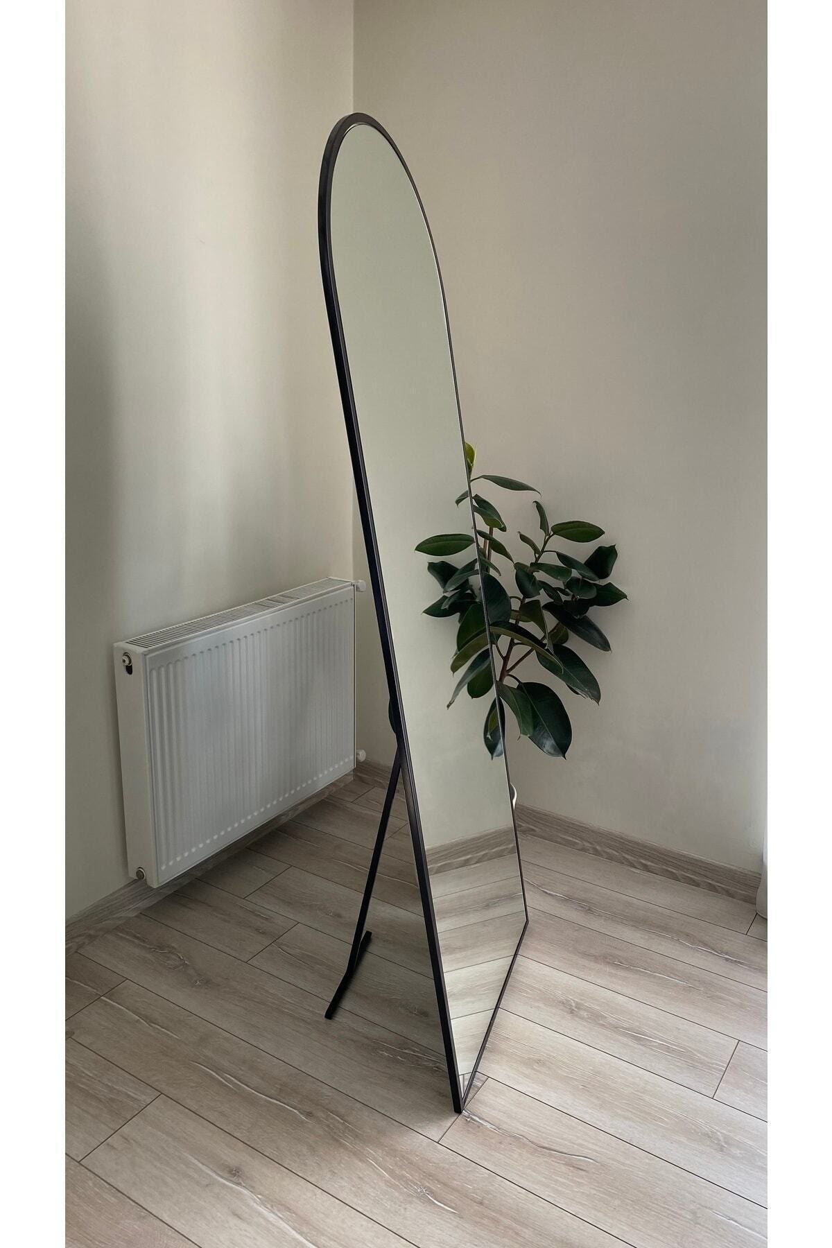 Ersan Dizayn Metal Frame Black Oval Standing Mirror 65x180 Cm 4