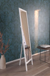 Hediyeler Kapında White Natural Wooden Standing Full-Length Mirror 145x40cm 2