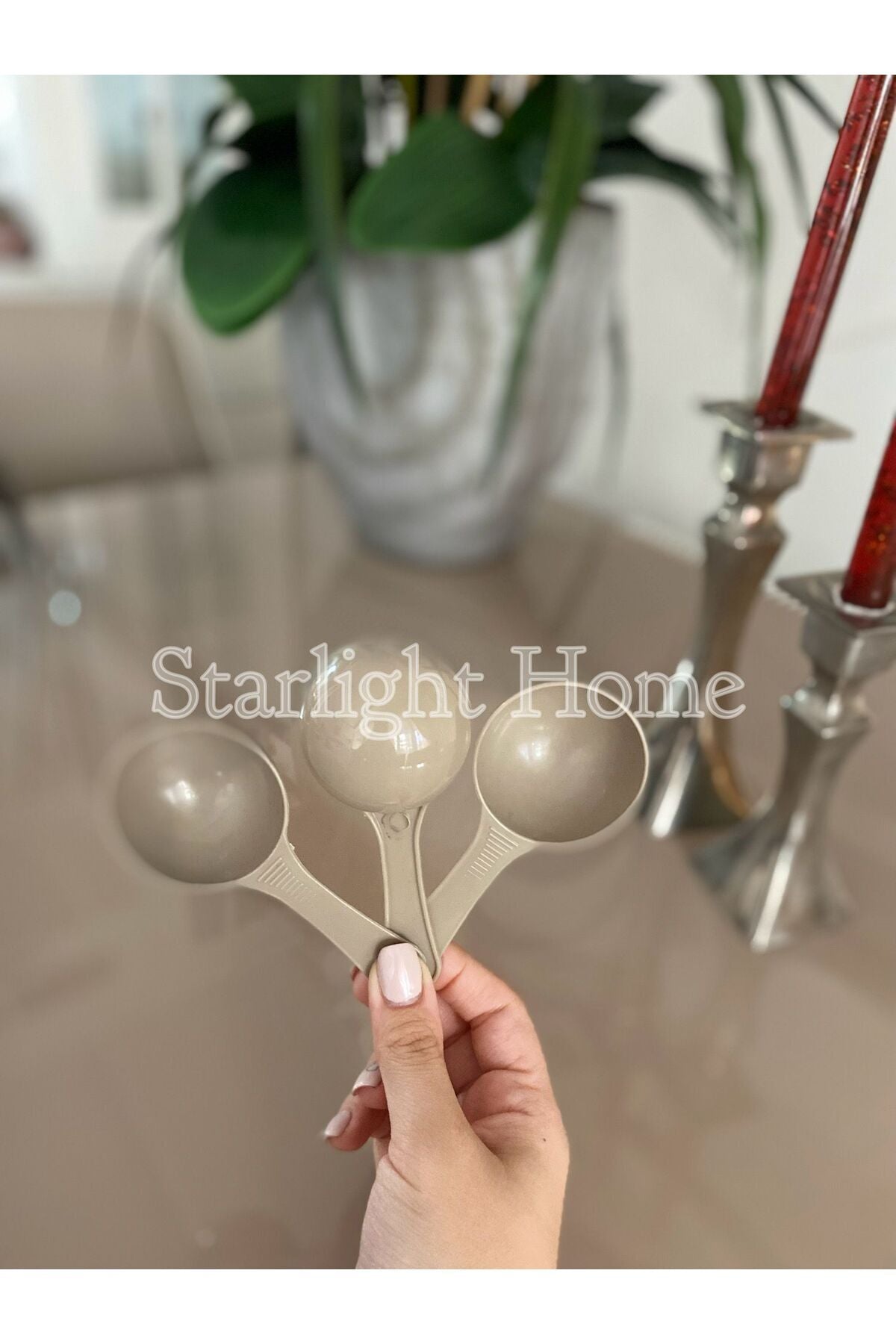 Starlight Home Multi-Purpose Coffee Spice Detergent Measuring Spoon 3-Piece Set (Black-Grey-Beige) 4