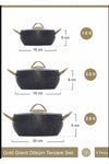 Esse Granite Gold 6 Piece Casserole Set 16-18-20 Cm 6