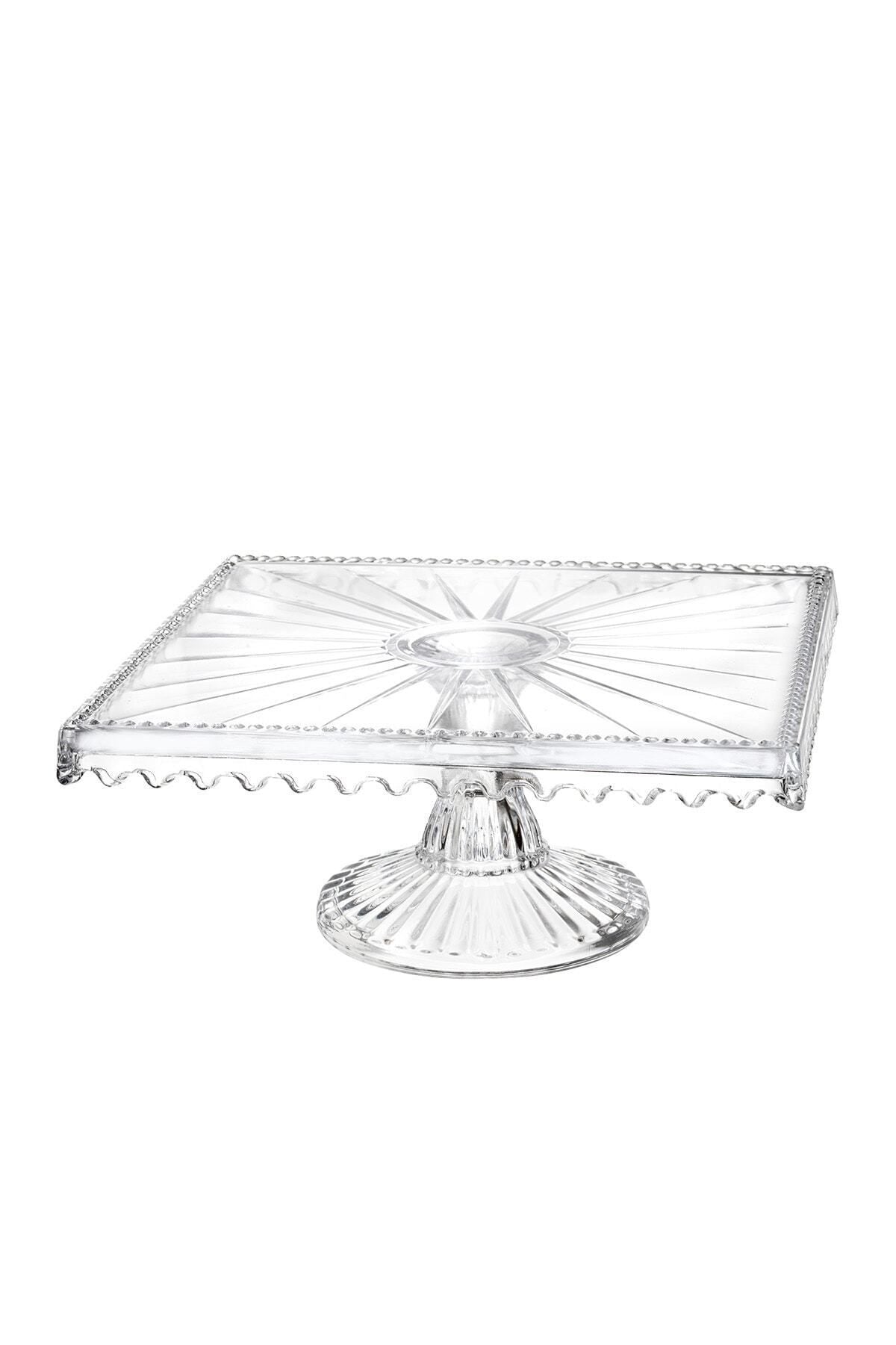 Glamis Linea Model Glass Footed Square Cake And Pastry Stand 4