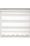 Kidmex White Pleated Beaded Fabric Zebra Roller Blind 2