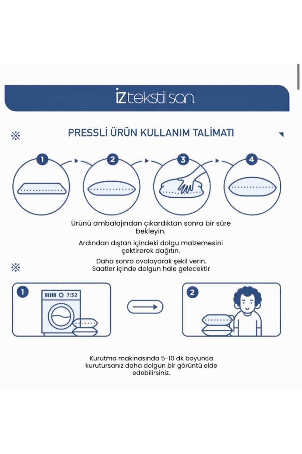 İz Concept Premium 2-Piece Set 43x43 Pillow Inner Cushion Pure Silicone Filled 375gr Premium Quality Pillow 8