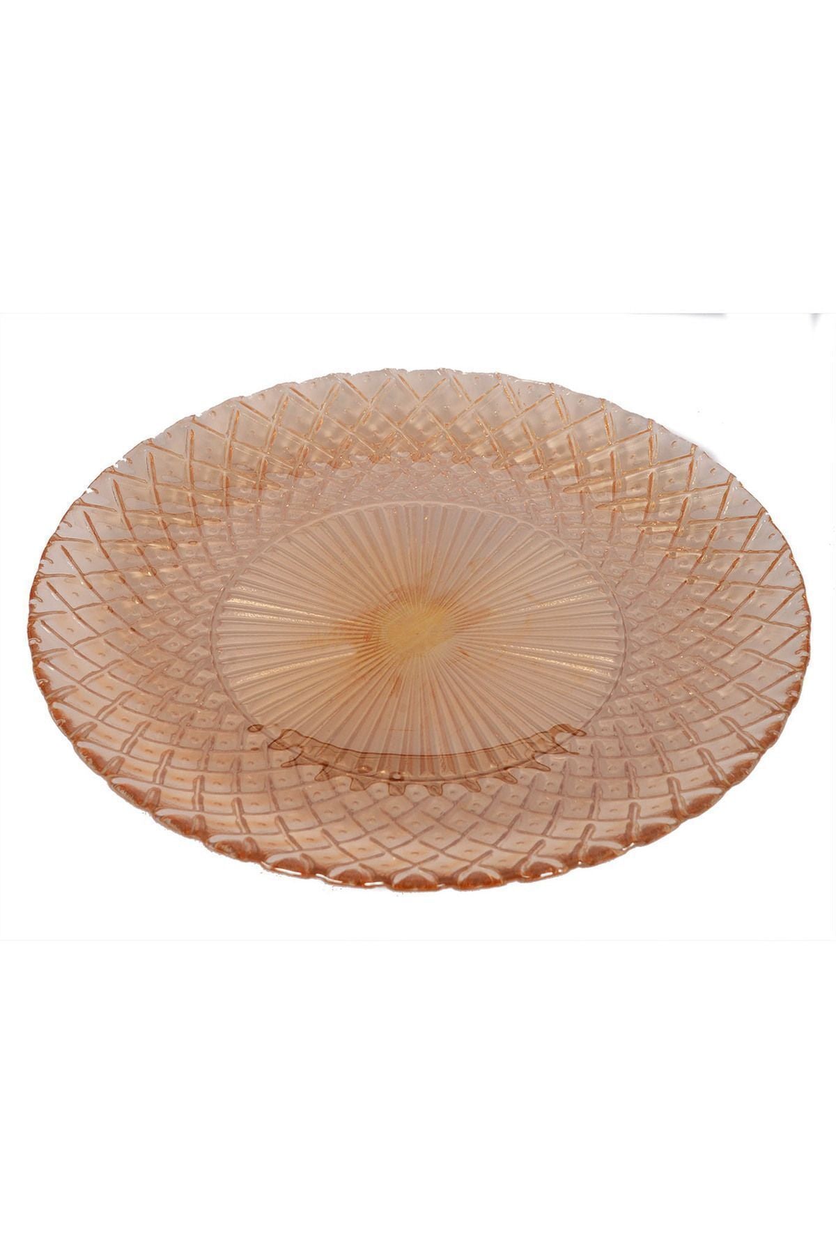 ANGDESIGN Angdesign Belinda Glass Dessert-Cake Plate Set of 6 Amber 7