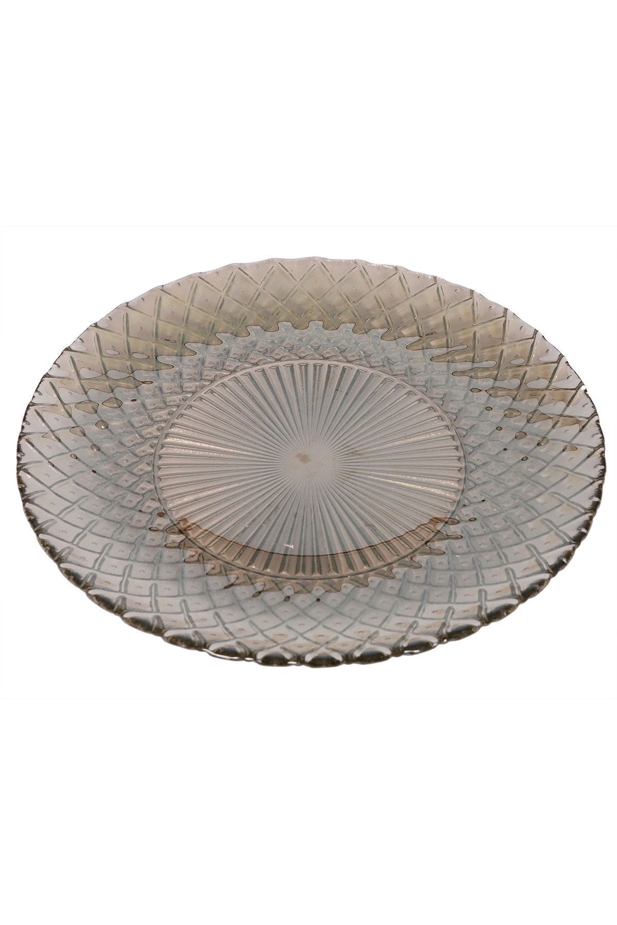 ANGDESIGN Belinda Glass Dessert-Cake Plate Set of 6 Smoke 7