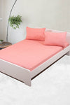 Soft Colours Double Fitted Sheet Set + 2 Pillowcases 160x200 Salmon Pink 1