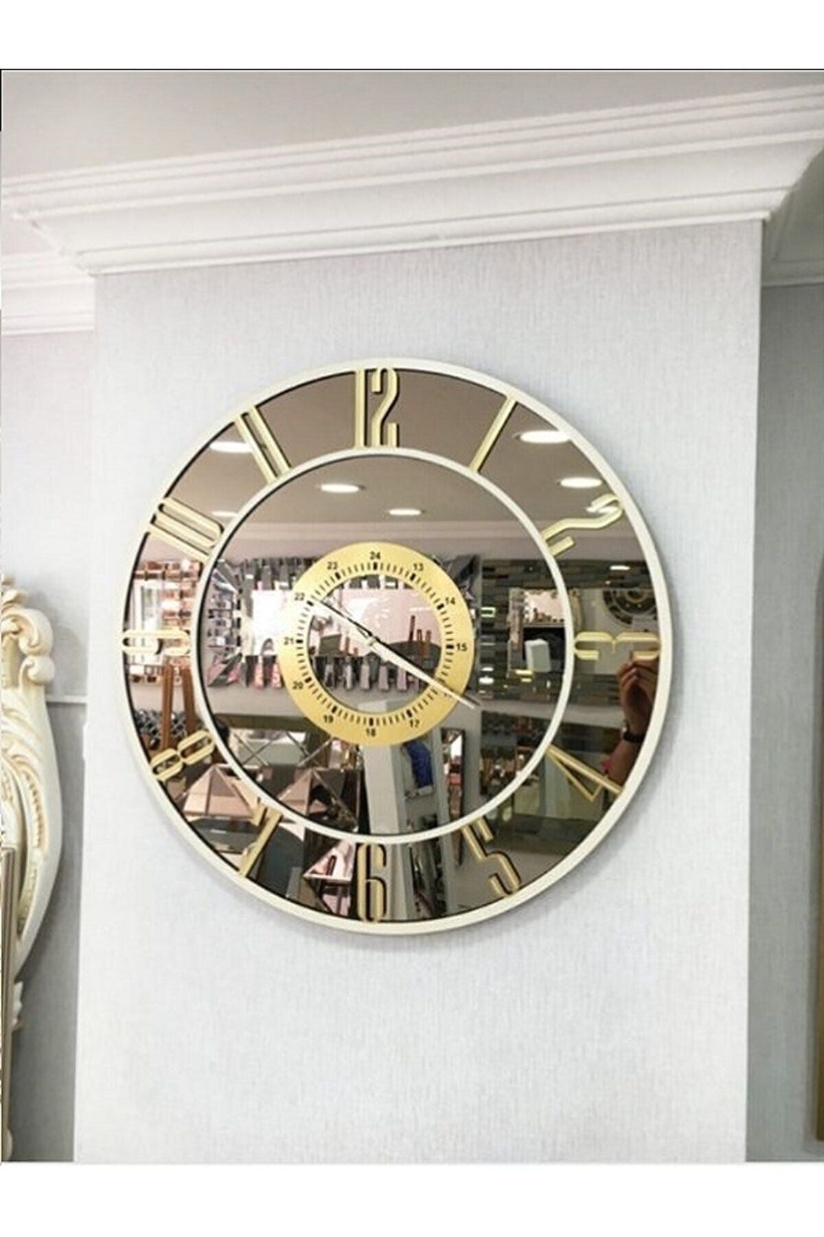 Genel Markalar Mirrored Wall Clock (Real Mirror) 1