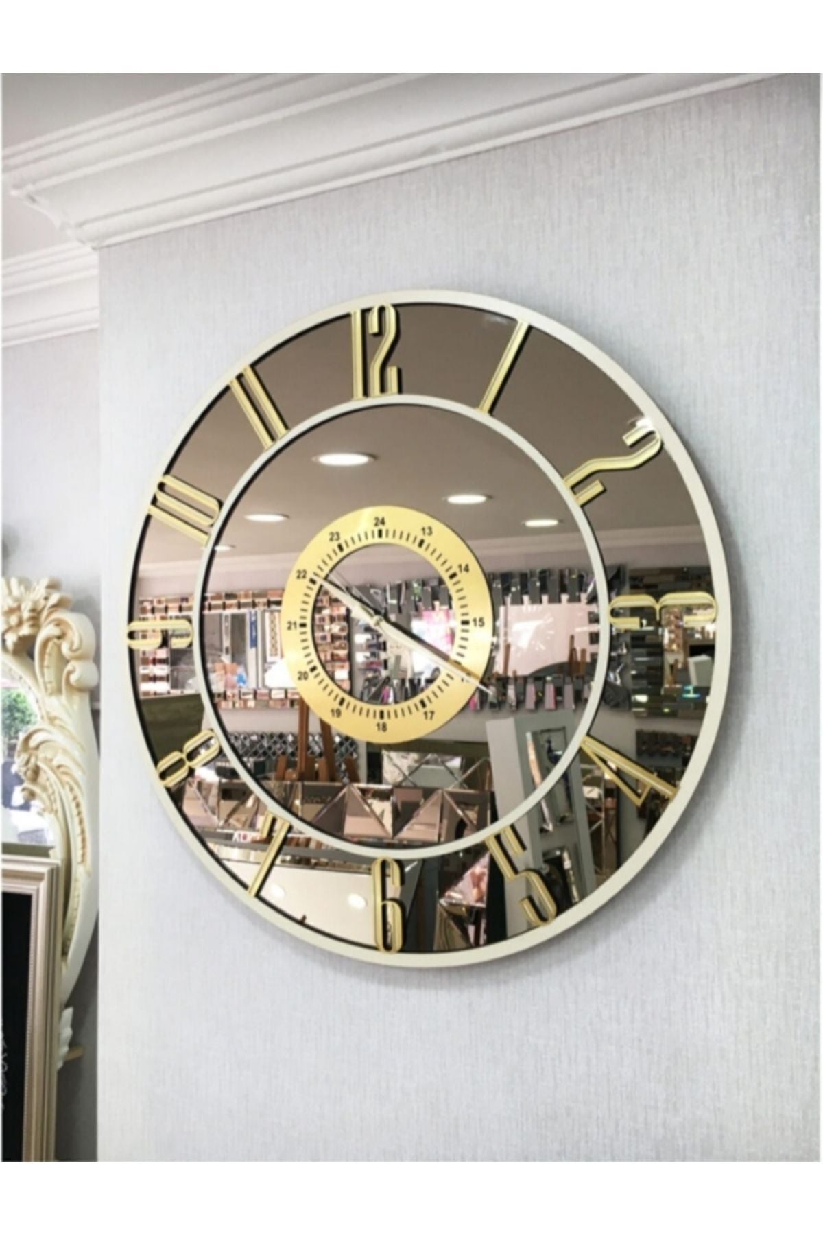 Genel Markalar Mirrored Wall Clock (Real Mirror) 2