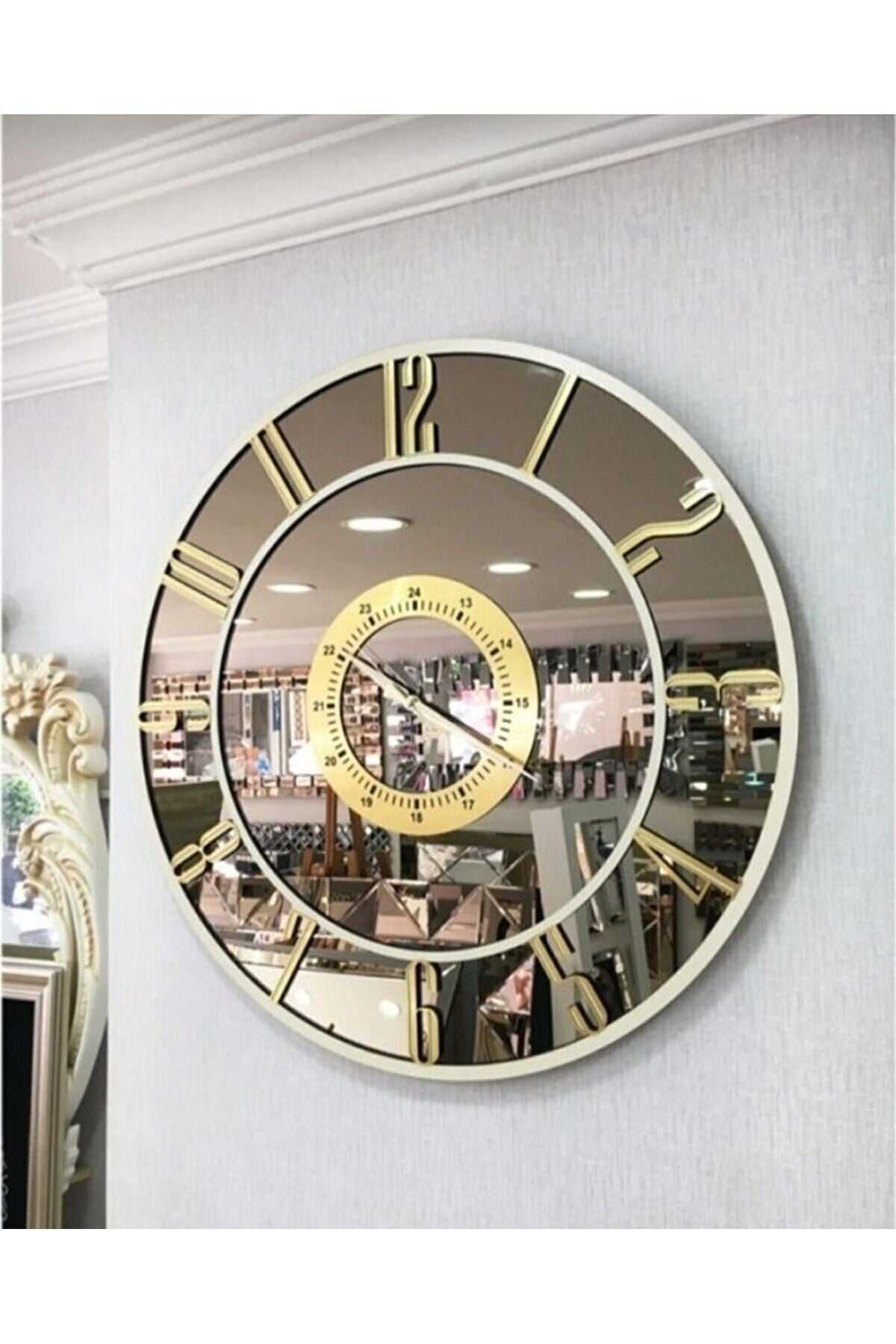 Genel Markalar Mirrored Wall Clock (Real Mirror) 5