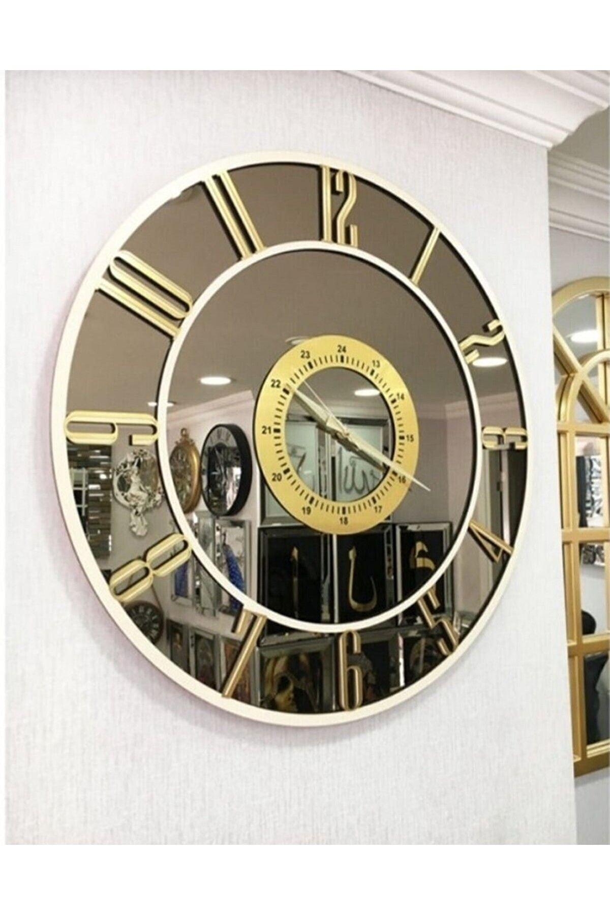 Genel Markalar Mirrored Wall Clock (Real Mirror) 6