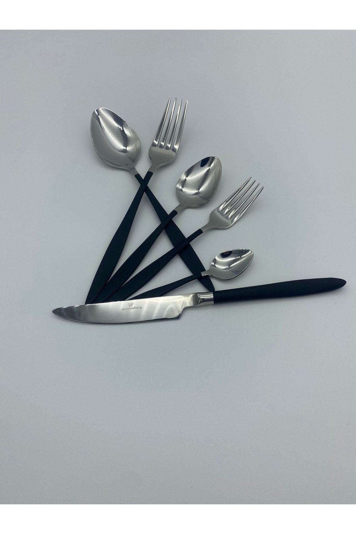 Wessenburg Milano 36 Piece Black Steel Cutlery Set 1