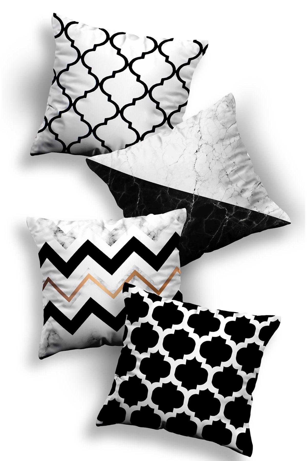 Skhome Double-Sided Printed Special Design Decorative 4-Piece Cushion Cover Set (KOM04) 1