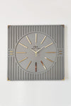 Asse Design Special Luxury Square Line Pattern Mirror Plexiglass Decorative Anthracite & Gold Wall Clock 50x50cm 2