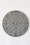 aSSe Design Striped Decorative Wall Clock Anthracite & Gold 50x50cm Silent Mechanism 2