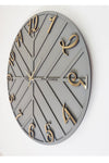 aSSe Design Striped Decorative Wall Clock Anthracite & Gold 50x50cm Silent Mechanism 4