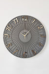 aSSe Tasarım Special Striped Decorative Wall Clock Anthracite & Gold 50x50cm Silent Mechanism 4