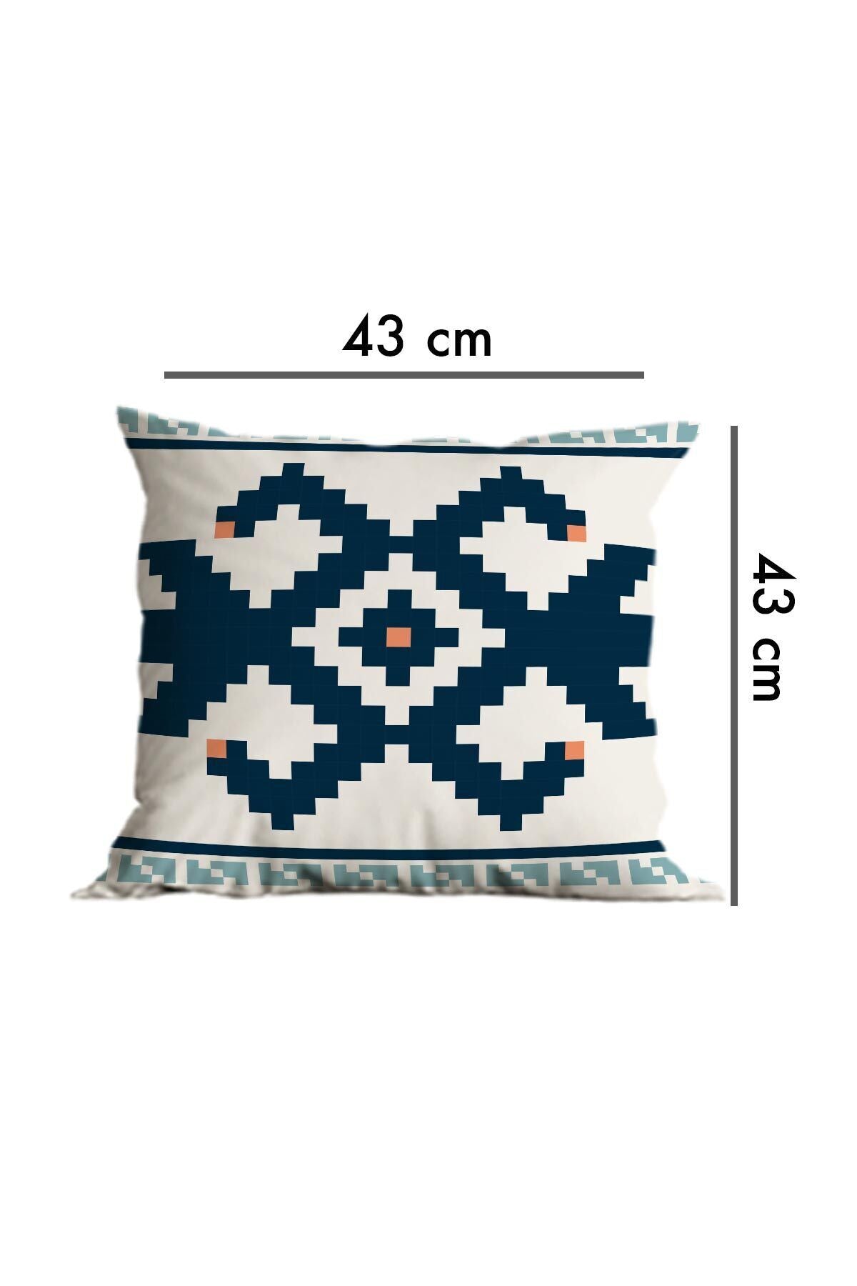 Belle Benoit Blue White Ethnic Design Double-Sided Printed Decorative 4-Piece Cushion Cover Set 5