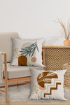 Belle Benoit Beige Brown Design Double-Sided Printed Decorative 4-Piece Sofa Pillow Cover Set 4