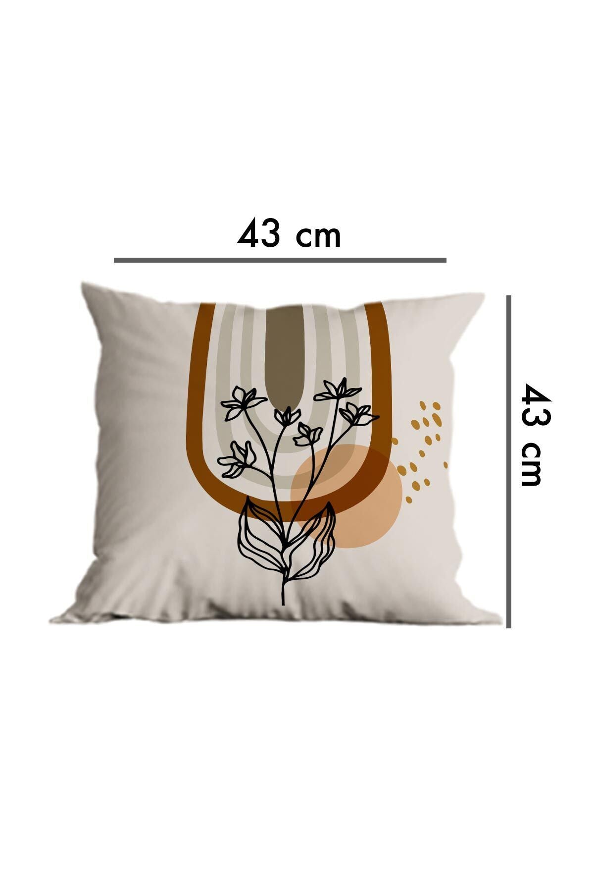 Belle Benoit Beige Brown Design Double-Sided Printed Decorative 4-Piece Sofa Pillow Cover Set 5