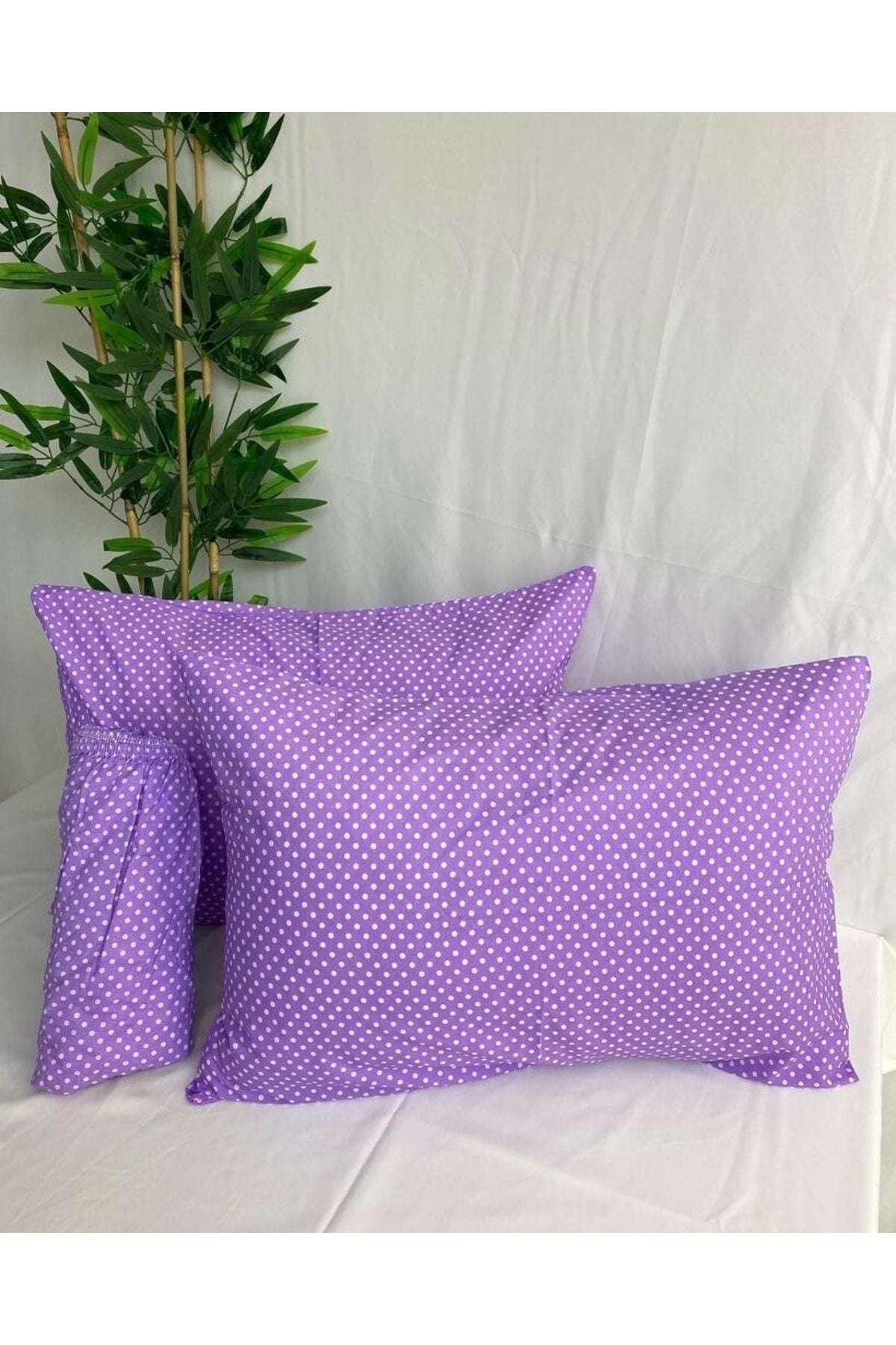 Mihriban High-Quality Polka Dot Pattern King Size No-Iron Cotton Sheet Set 1