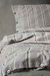 Berolige Sense 100% Cotton Double Size Washed Yarn Dyed Striped Duvet Cover Set Anthracite 4