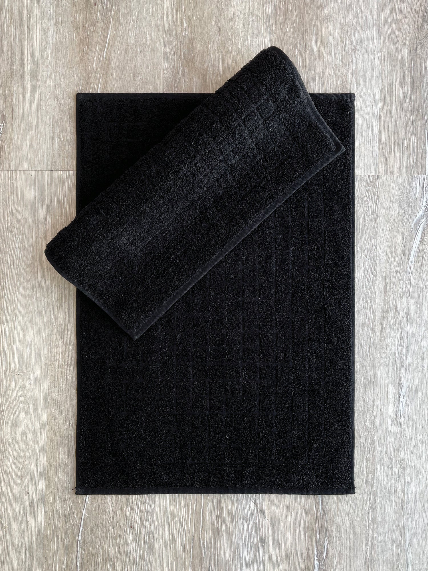 Bathmat Set (2 Pieces) Kare - Black Black 338CTN1303 1