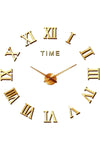 Minay Home 3D Mirror Roman Numeral Decorative Large Wall Clock 3