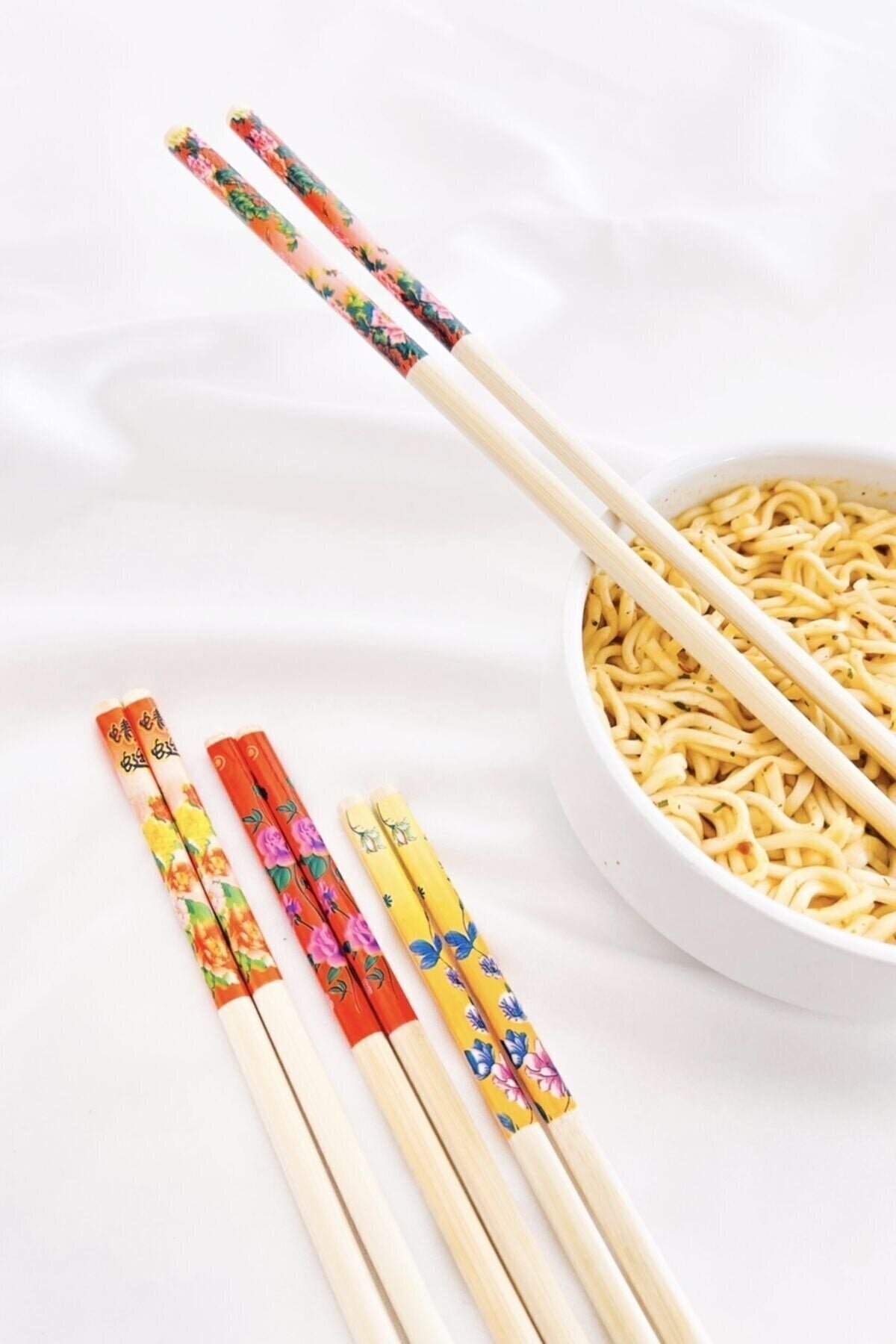 GAT Shop Bamboo Chopstick Reusable Washable (3 Pairs - 6 Pieces) 2