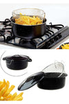 Essan J50 Sausage Potato Zucchini Eggplant Frying Pot Fryer Enamel Pot 24cm 1