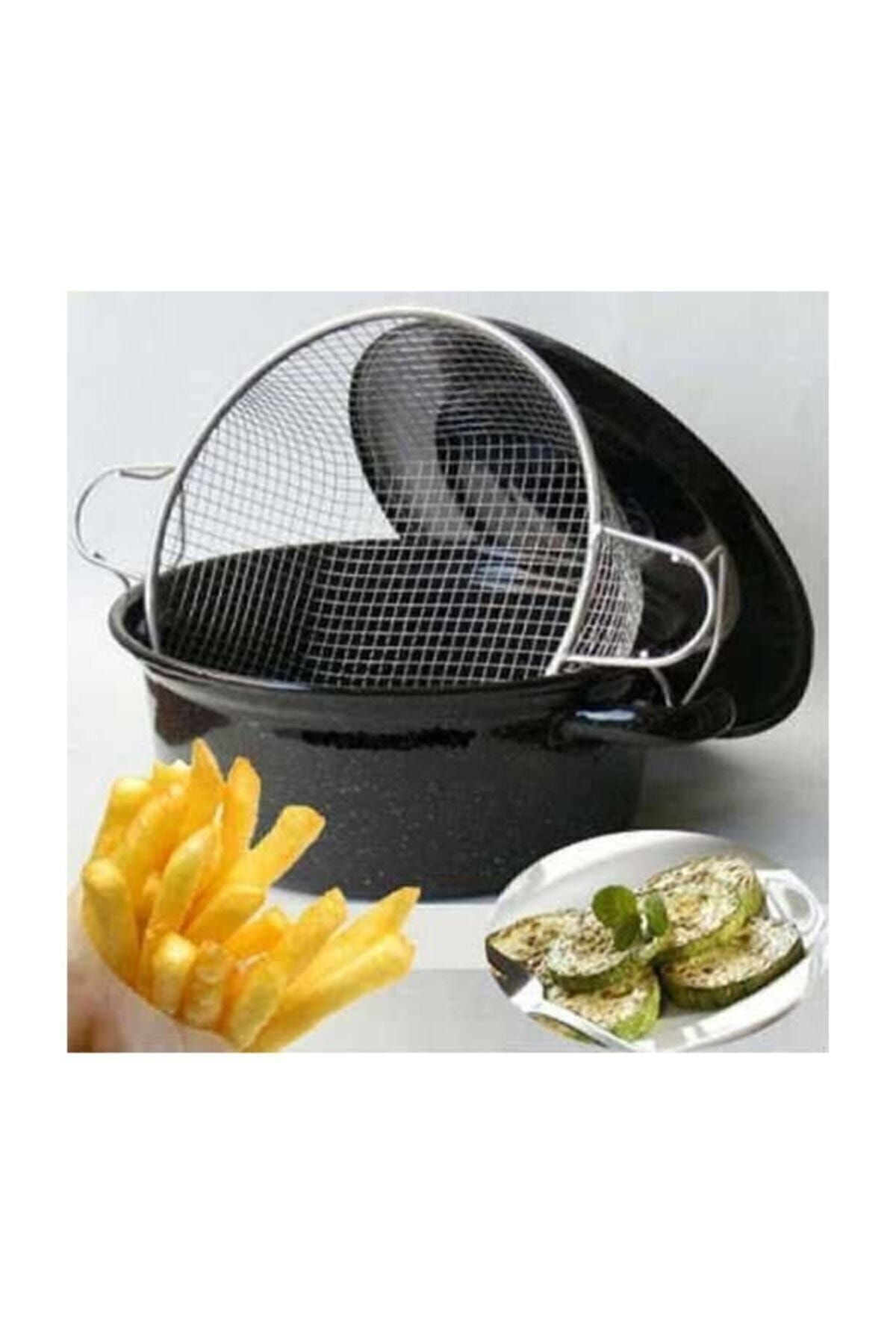 Essan J50 Sausage Potato Zucchini Eggplant Frying Pot Fryer Enamel Pot 24cm 2